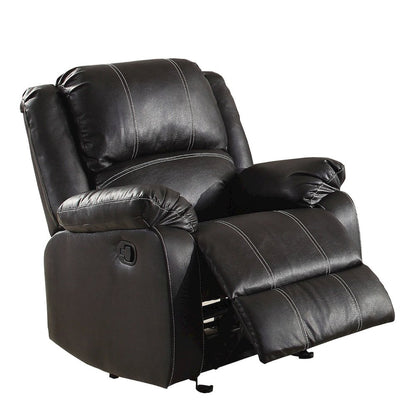 Zuriel Motion Rocker Recliner, Black Leatherette