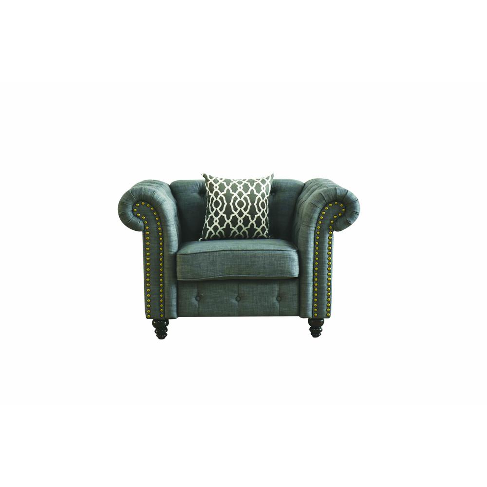Aurelia Chair w/Pillow, Brown Linen