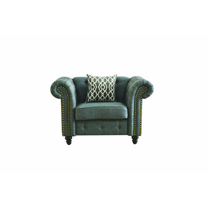 Aurelia Chair w/Pillow, Brown Linen