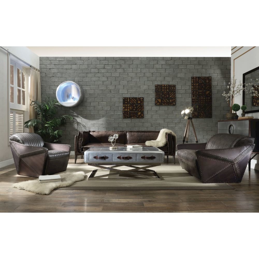 Porchester Sofa, Distress Chocolate Top Grain Leather