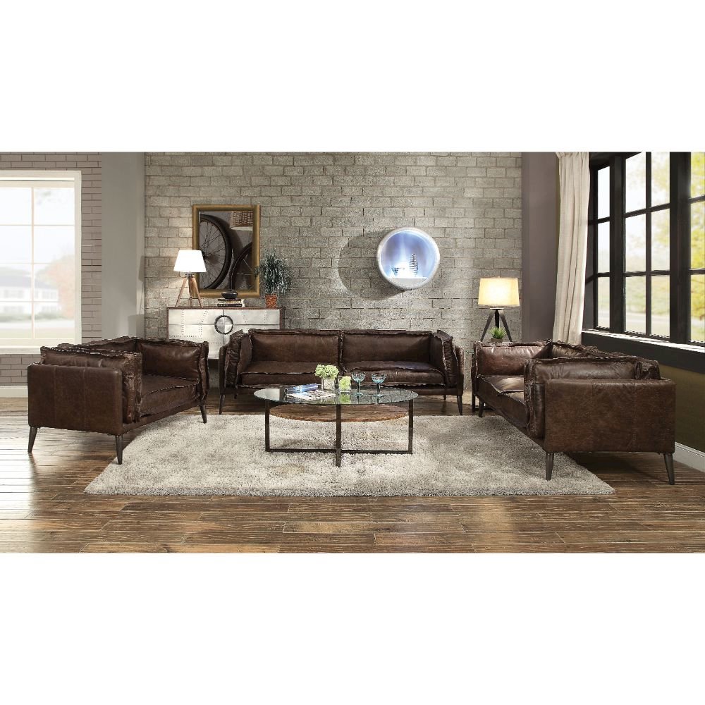 Porchester Sofa, Distress Chocolate Top Grain Leather