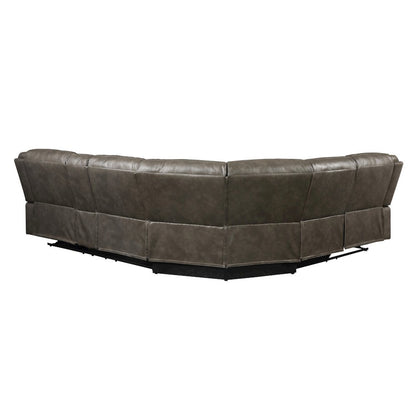Tavin Motion Sectional Sofa, Taupe Leather Aire Match