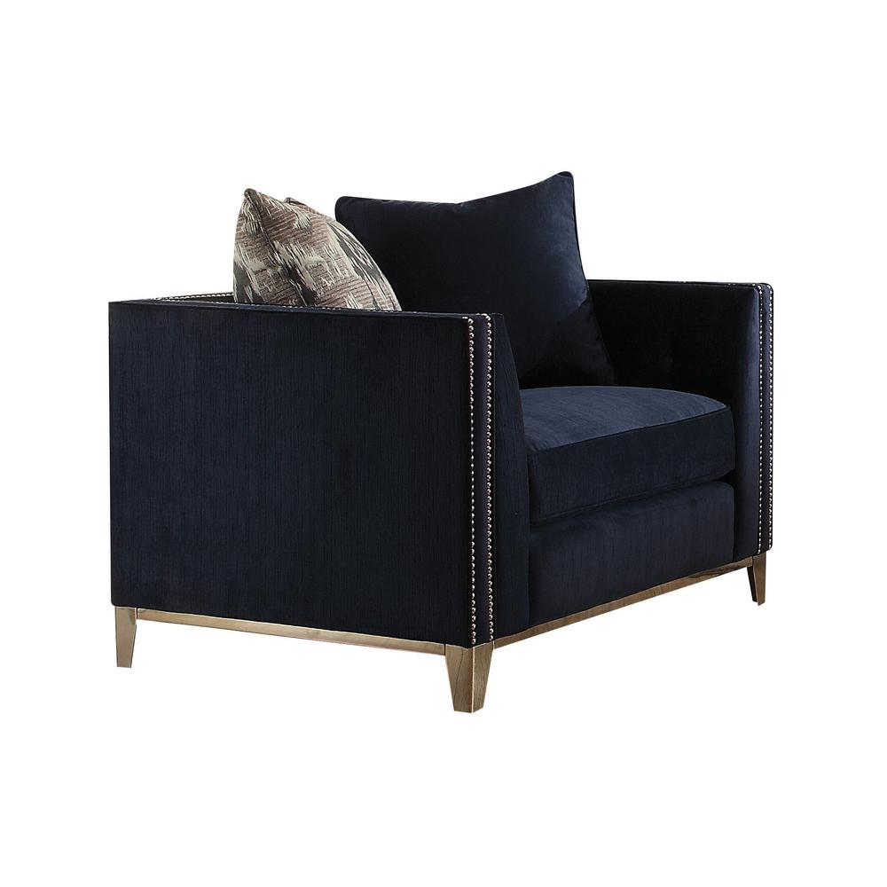 Phaedra Chair w/2 Pillows, Blue Fabric