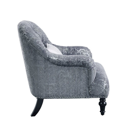 Gaura Chair w/Pillow, Pattern Gray Velvet