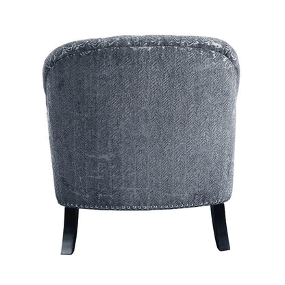 Gaura Chair w/Pillow, Pattern Gray Velvet