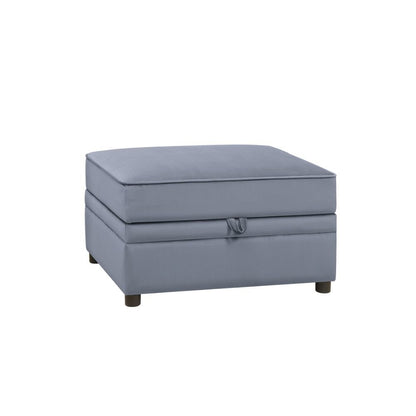 Bois II Ottoman w/Storage, Gray Velvet