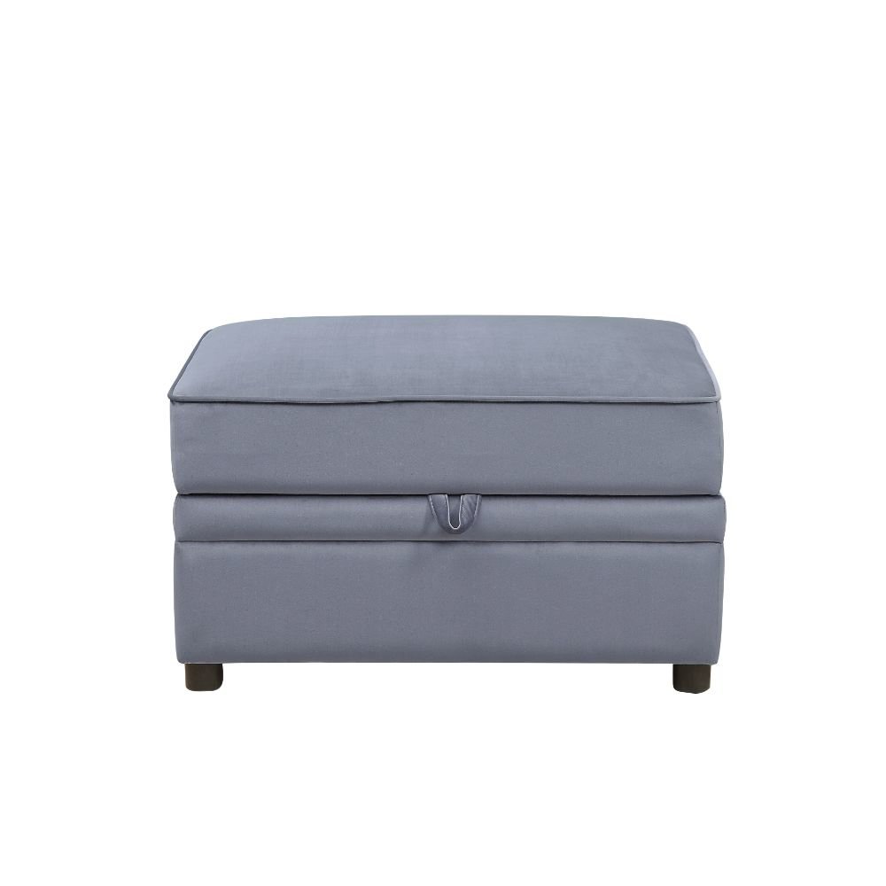 Bois II Ottoman w/Storage, Gray Velvet