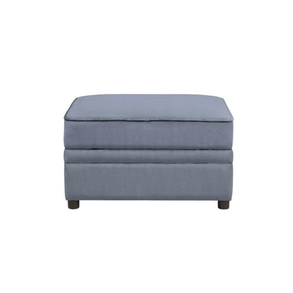 Bois II Ottoman w/Storage, Gray Velvet