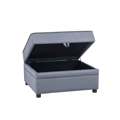 Bois II Ottoman w/Storage, Gray Velvet