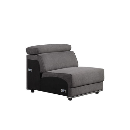 Alwin Modular - Armless Chair, Dark Gray Fabric