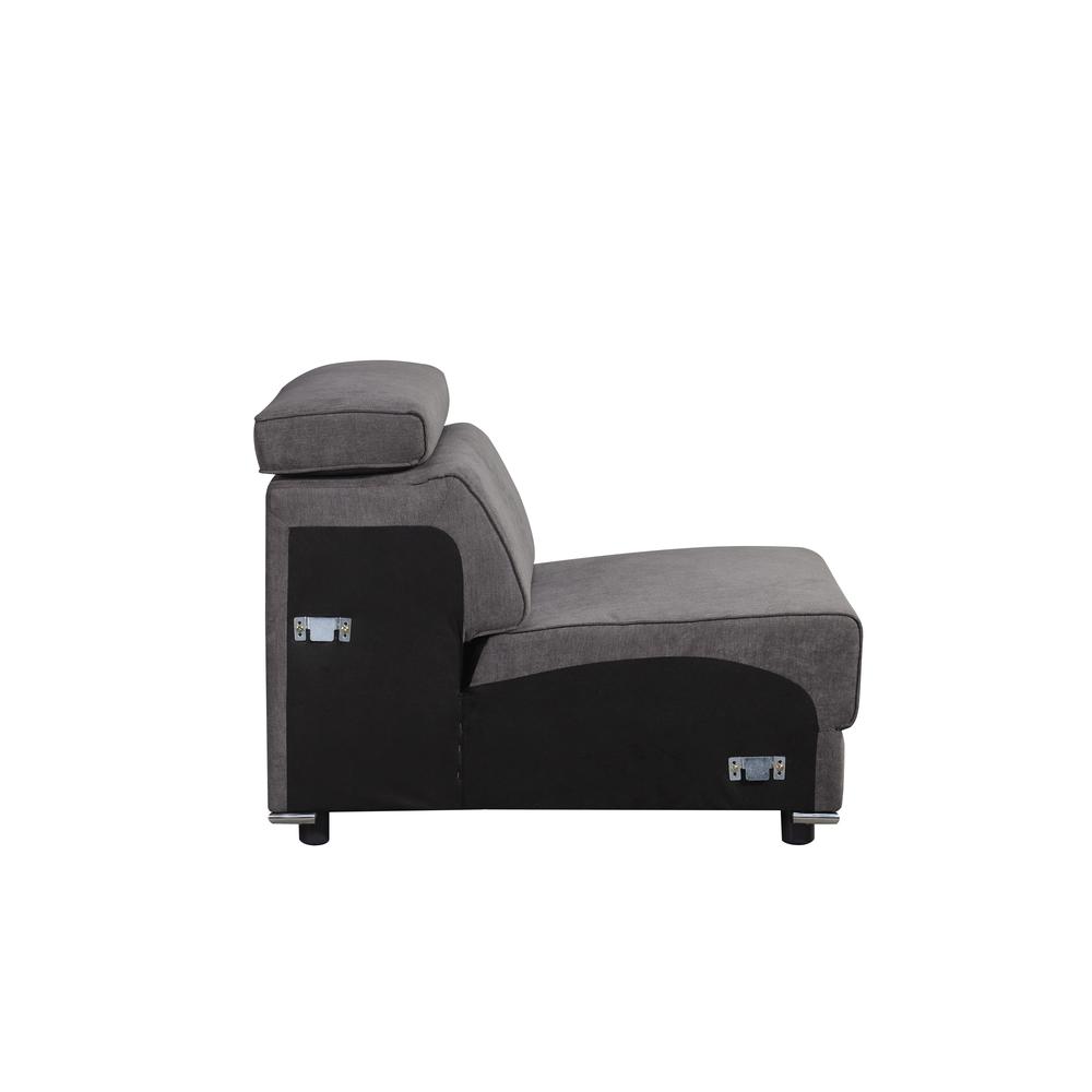 Alwin Modular - Armless Chair, Dark Gray Fabric