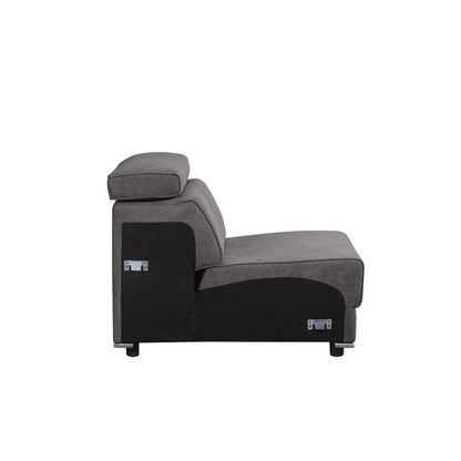 Alwin Modular - Armless Chair, Dark Gray Fabric