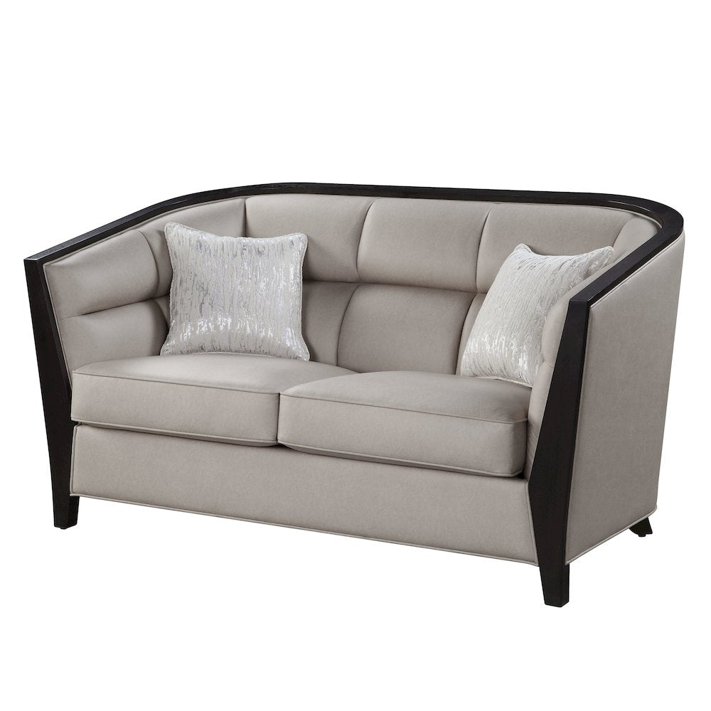Zemocryss Loveseat w/2 Pillows, Beige Fabric