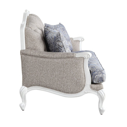 Ciddrenar Loveseat w/3 Pillows, Fabric & White