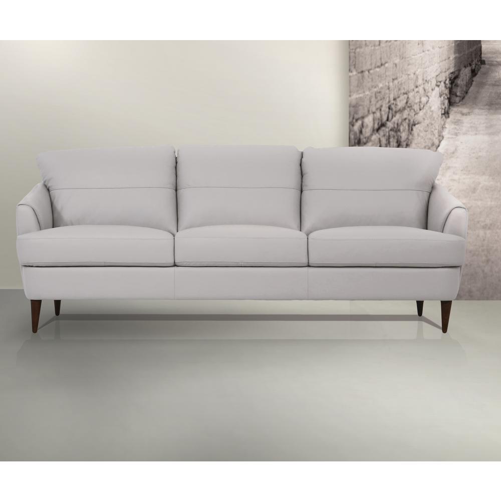 Helena Sofa, Pearl Gray Top Grain Leather