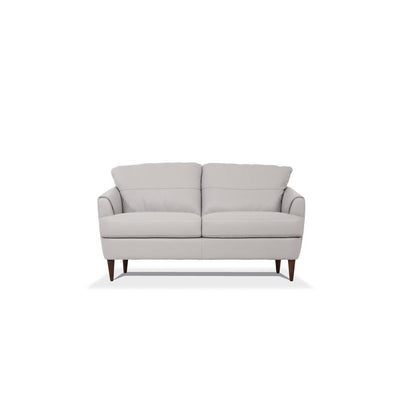 Helena Loveseat, Pearl Gray Top Grain Leather