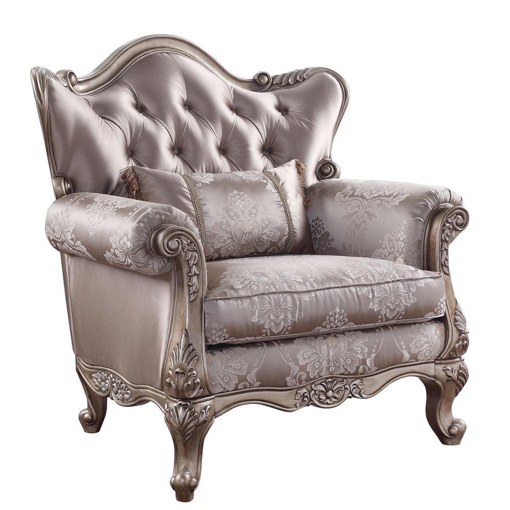 Jayceon Chair w/Pillow, Fabric & Champagne