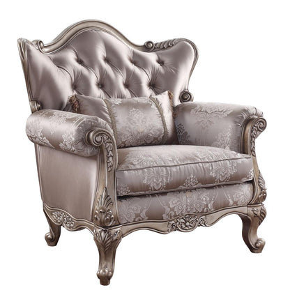 Jayceon Chair w/Pillow, Fabric & Champagne