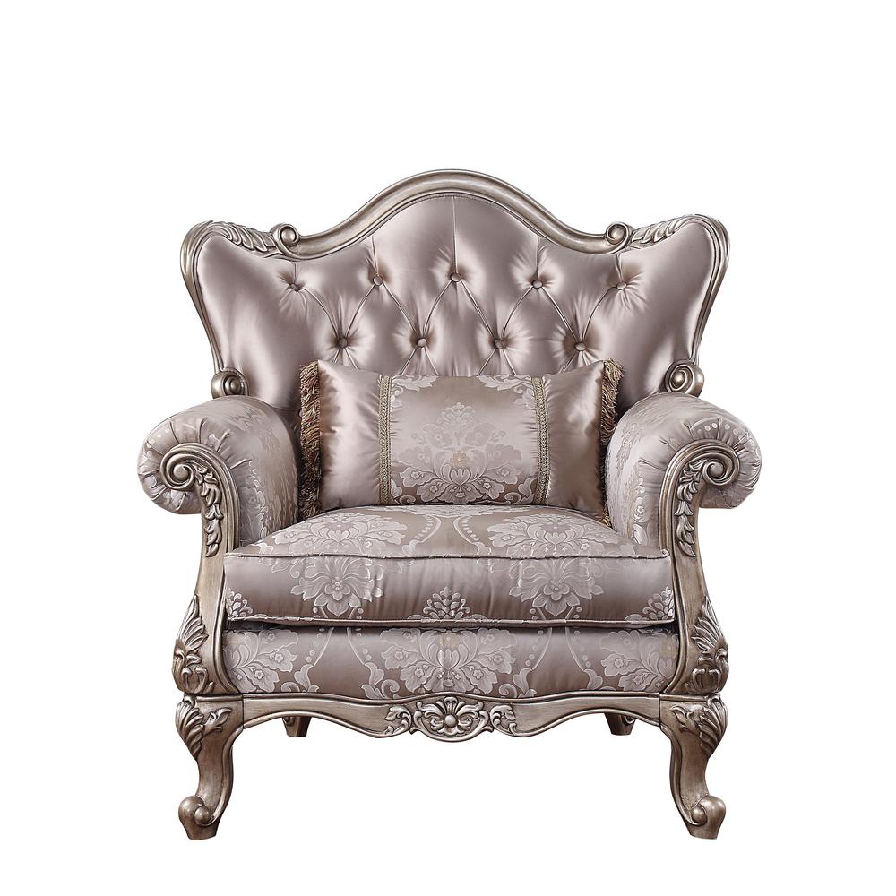 Jayceon Chair w/Pillow, Fabric & Champagne