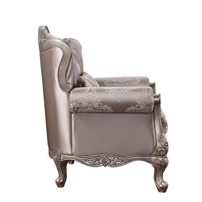 Jayceon Chair w/Pillow, Fabric & Champagne