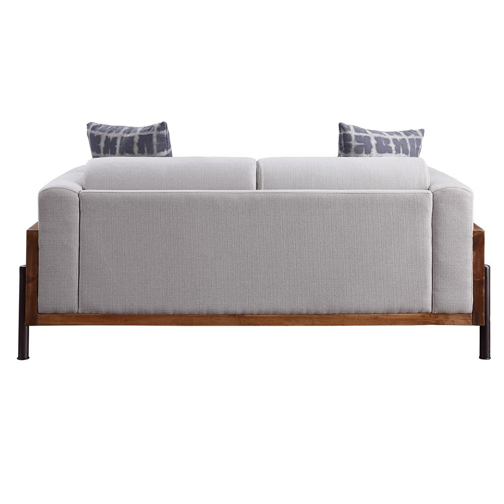 Pelton Loveseat w/2 Pillows, Fabric & Walnut