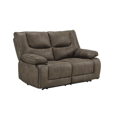 Harumi Power Motion Loveseat w/USB Port, Gray Fabric