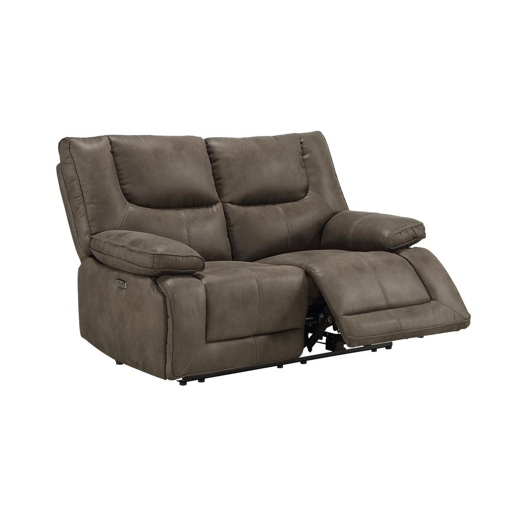 Harumi Power Motion Loveseat w/USB Port, Gray Fabric