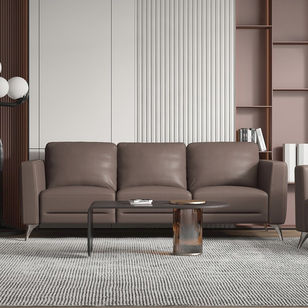 Malaga Sofa, Taupe Top Grain Leather