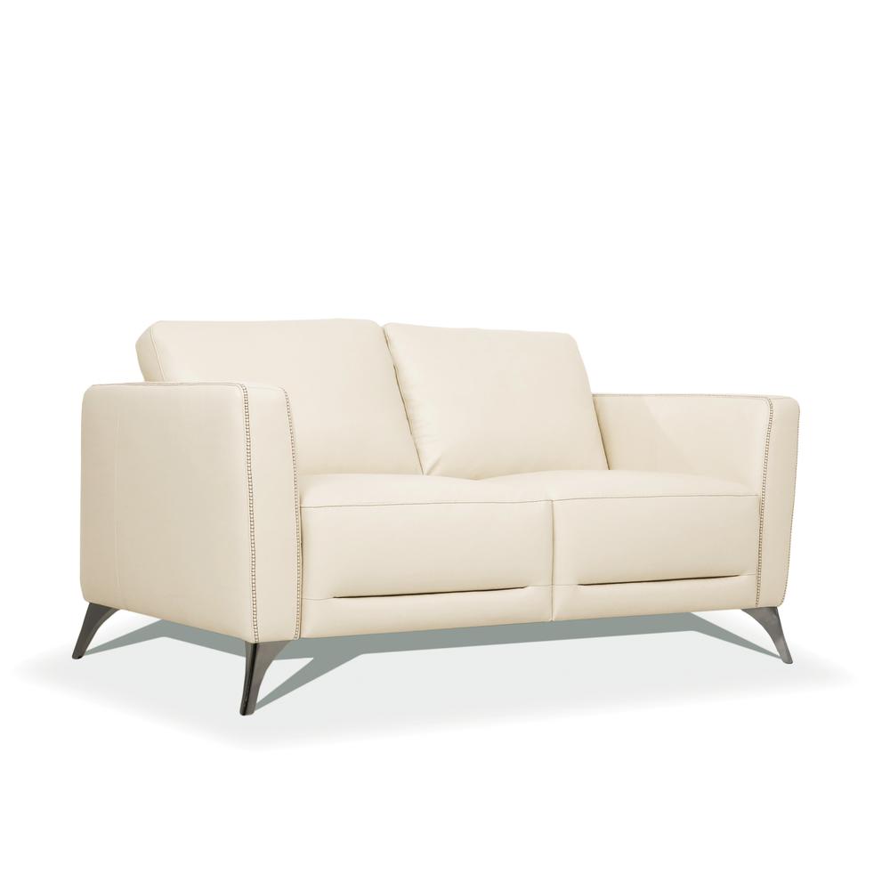 Malaga Loveseat, Cream Top Grain Leather