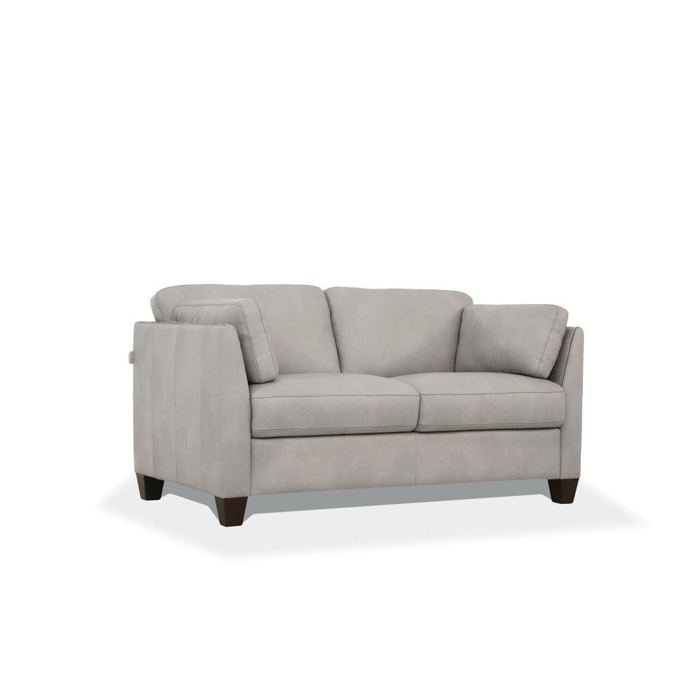 Matias Loveseat, Dusty White Top Grain Leather