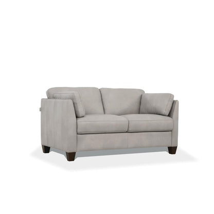 Matias Loveseat, Dusty White Top Grain Leather