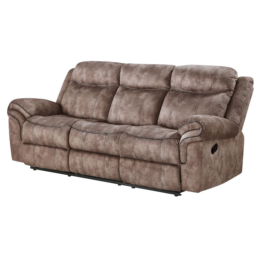 Zubaida Motion Sofa & Console w/USB Port, Two Tone Chocolate Velvet