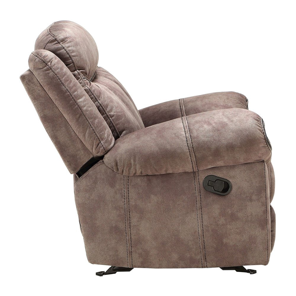 Zubaida Motion Sofa & Console w/USB Port, Two Tone Chocolate Velvet