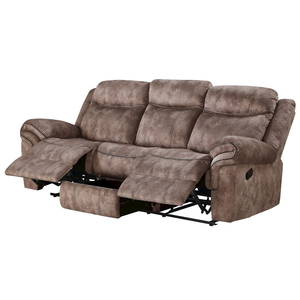 Zubaida Motion Sofa & Console w/USB Port, Two Tone Chocolate Velvet
