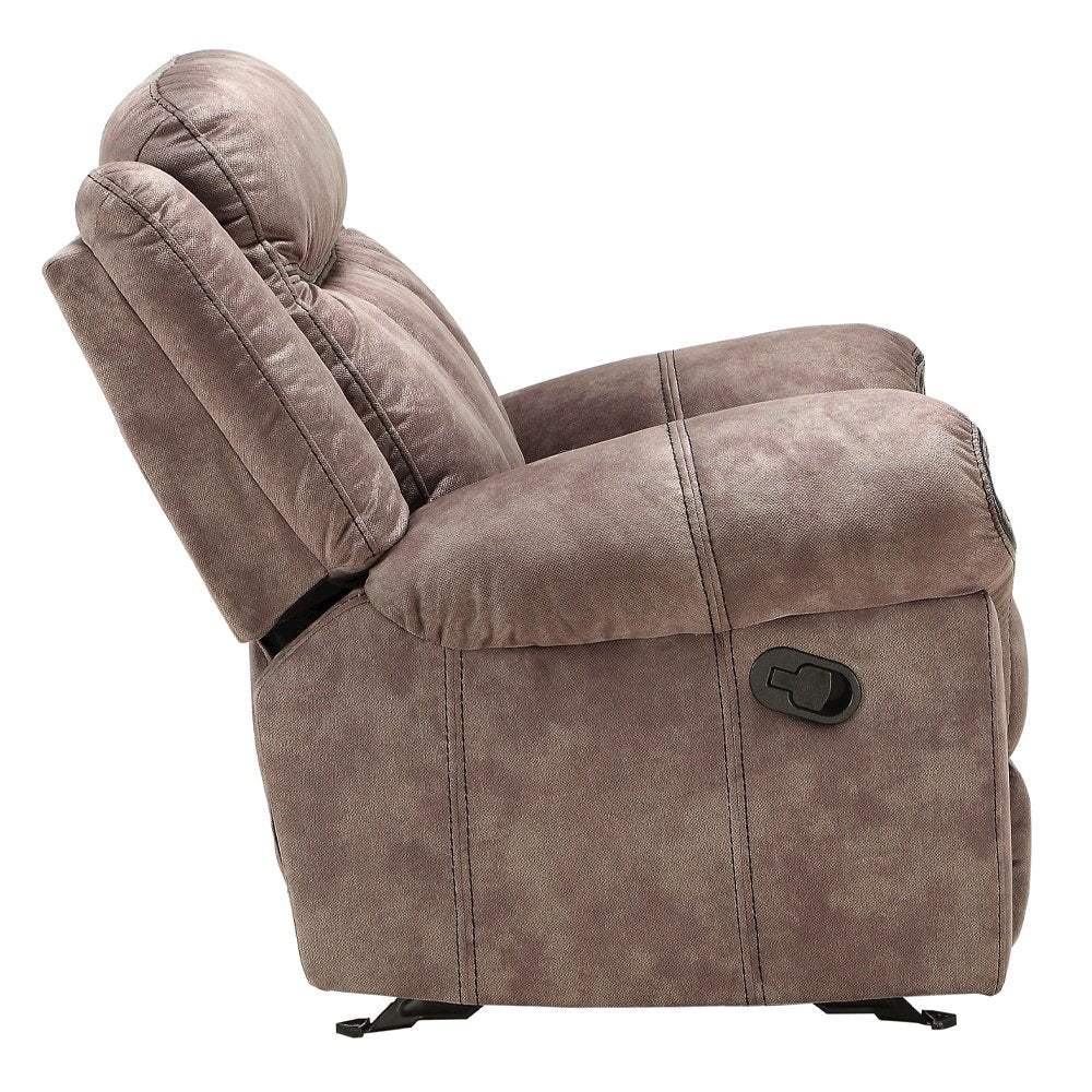 Zubaida Motion Loveseat & Console w/USB Port, Two Tone Chocolate Velvet