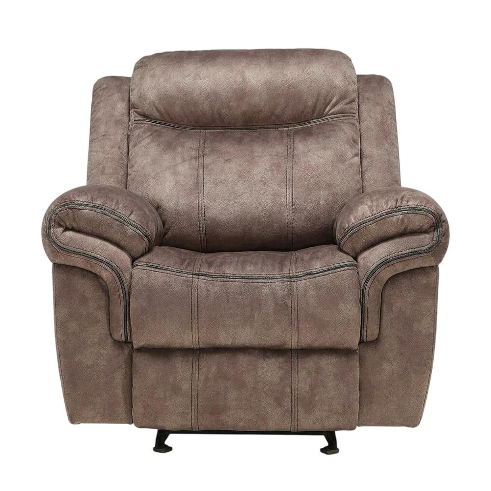 Velvet Glider Recliner Rocker Chair, Two Tone Chocolate Velvet