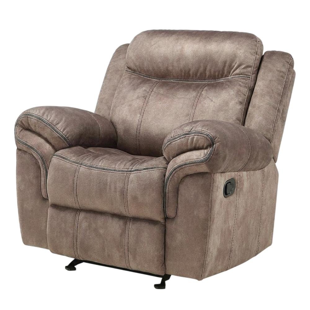 Velvet Glider Recliner Rocker Chair, Two Tone Chocolate Velvet