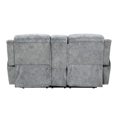 Mariana Motion Loveseat w/Console, Silver Gray Fabric
