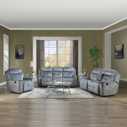 Mariana Motion Loveseat w/Console, Silver Gray Fabric