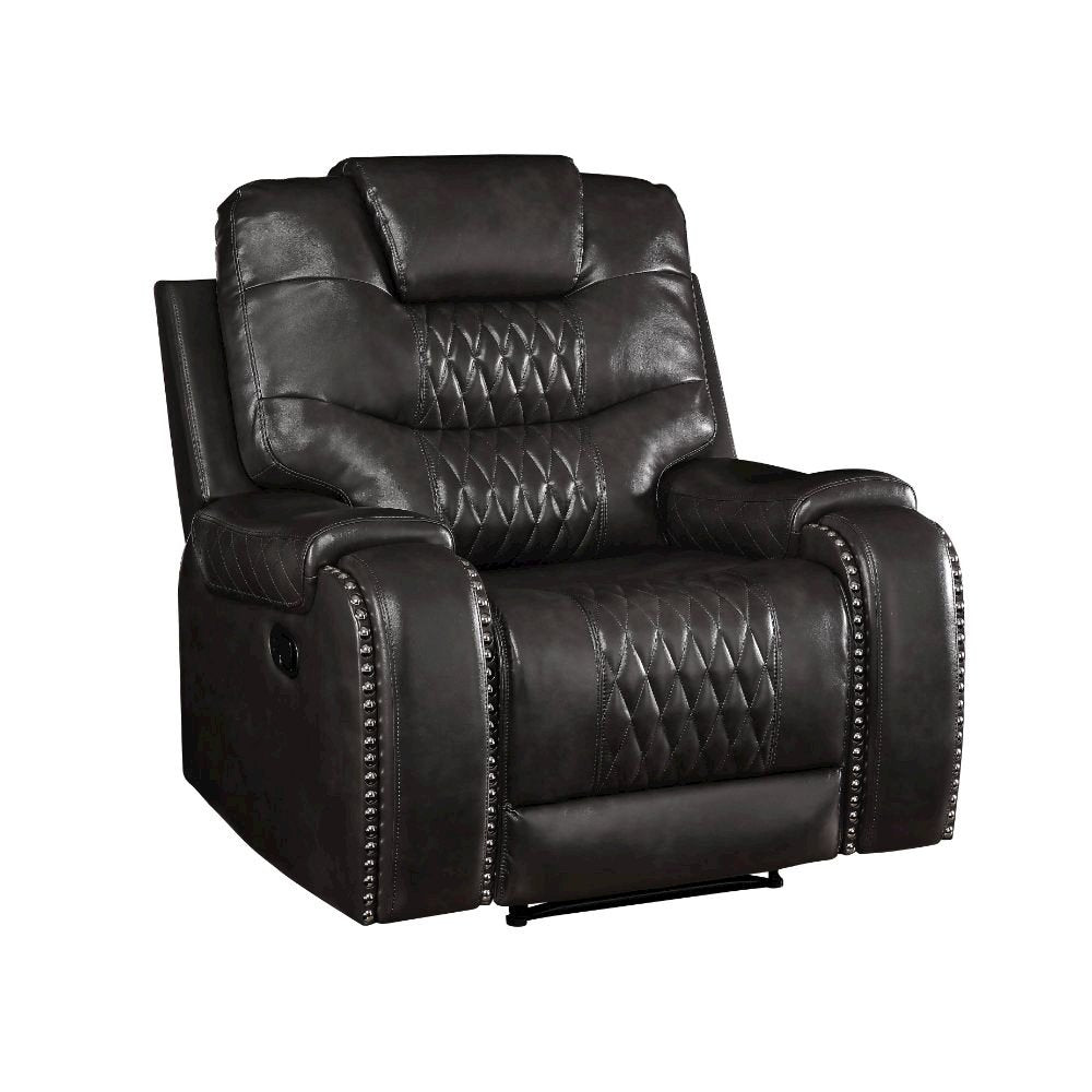 Braylon Motion Recliner, Magnetite Leatherette