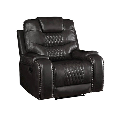 Braylon Motion Recliner, Magnetite Leatherette