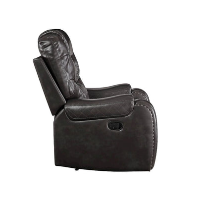 Braylon Motion Recliner, Magnetite Leatherette