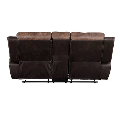 Jaylen Motion Loveseat w/Console, Toffee & Espresso Polished Microfiber