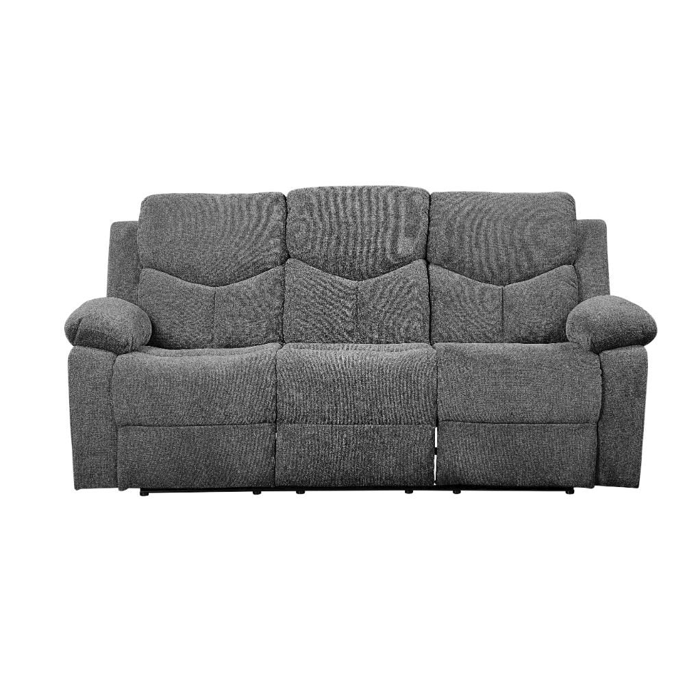 Kalen Motion Sofa w/Drop Down Table, Gray Chenille