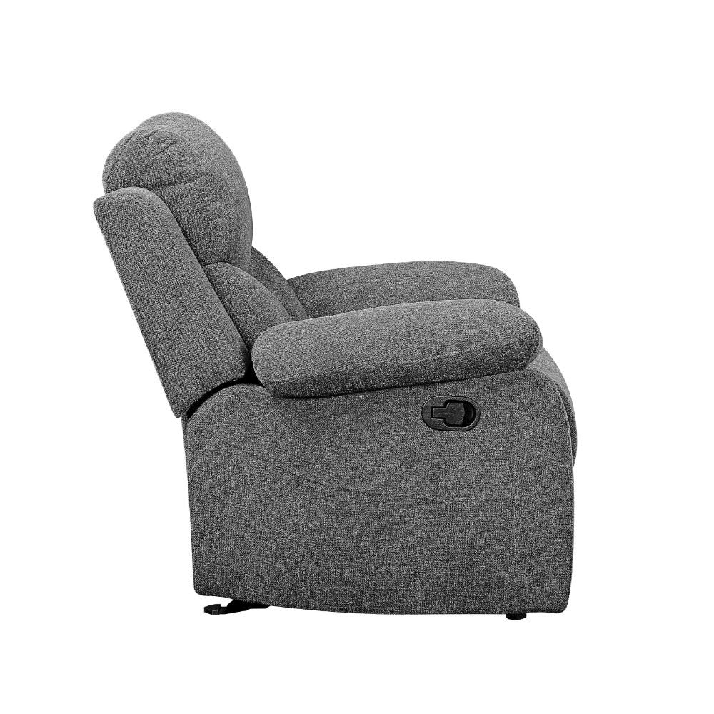 Kalen Motion Sofa w/Drop Down Table, Gray Chenille