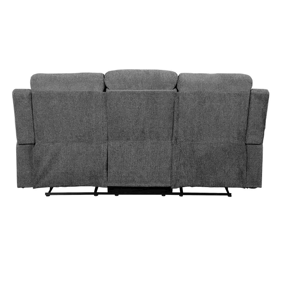 Kalen Motion Sofa w/Drop Down Table, Gray Chenille