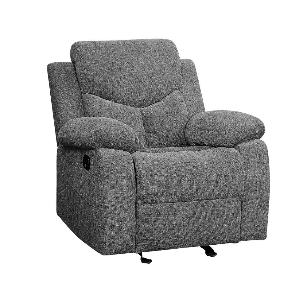 Kalen Motion Glider Recliner, Gray Chenille