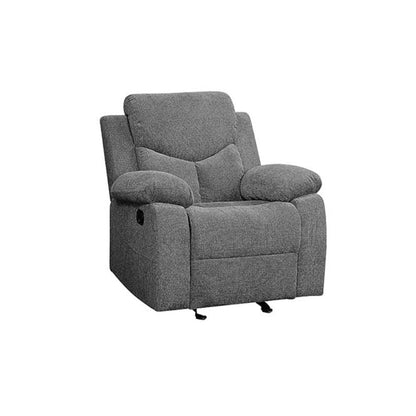 Kalen Motion Glider Recliner, Gray Chenille
