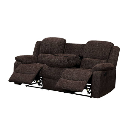 Madden Motion Sofa w/Drop Down Table, Brown Chenille
