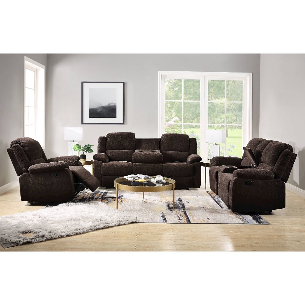 Madden Motion Sofa w/Drop Down Table, Brown Chenille